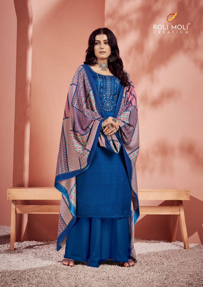 Roli Moli Maayera Fancy Festive Wear Embroidery Pashmina Dress Material Collection